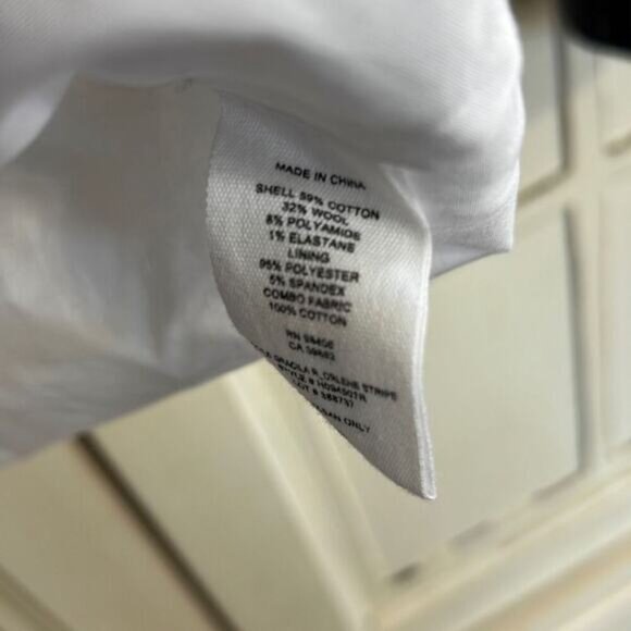 Theory size small navy pin stripe wool blend sweater top blouse - Picture 4 of 4